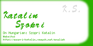katalin szopri business card